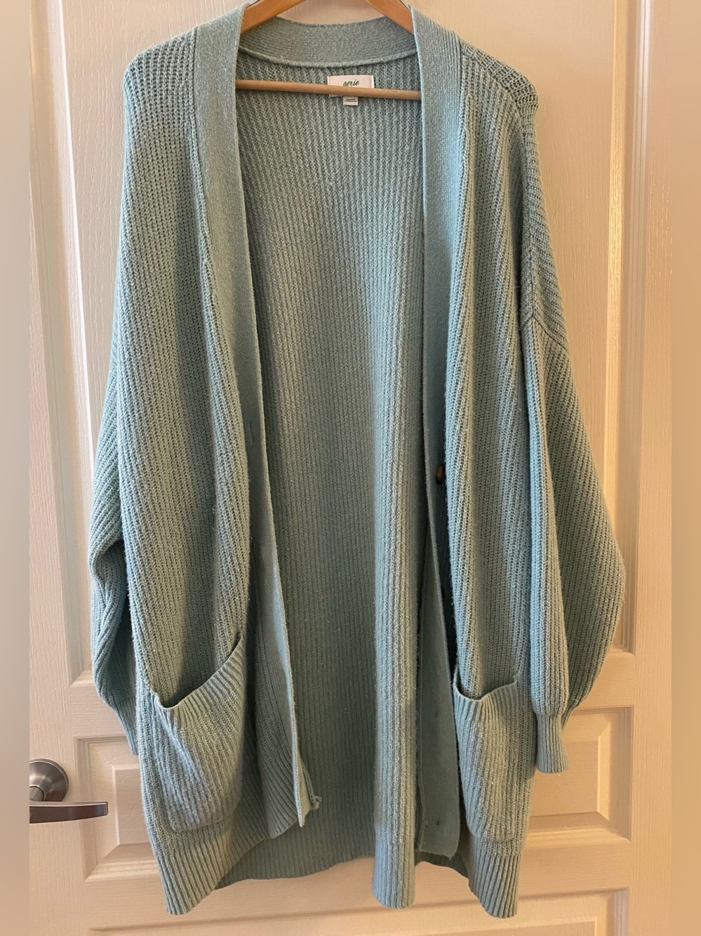 AERIE Grandpa Oversized Button Down Knit Sweater - L
